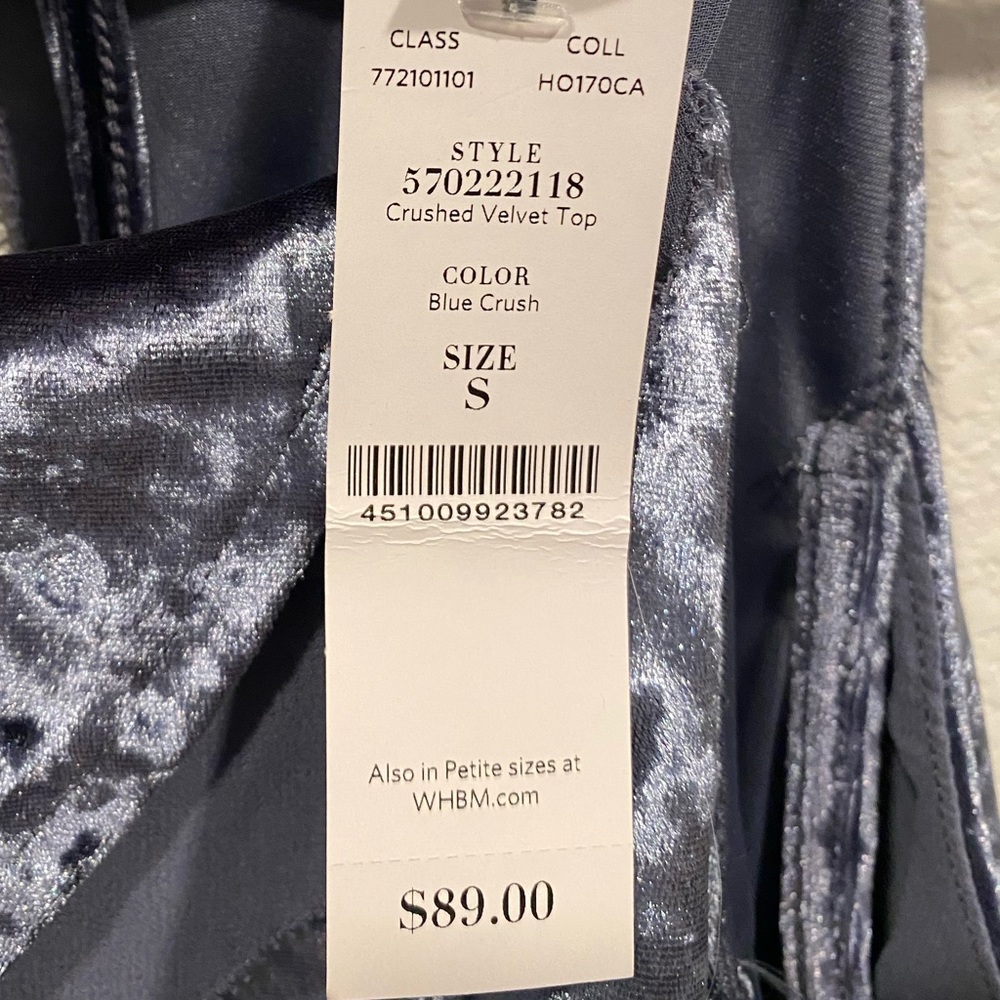 White House Black Market Crushed Velvet Top - Picture 4 of 7
